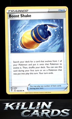 Boost Shake 142/203 Pokemon Uncommon SWSH07: Evolving Skies Card NM