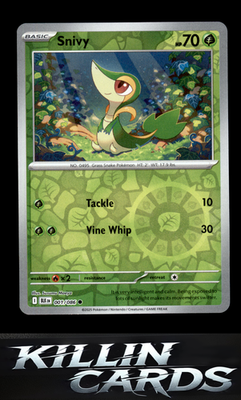 Reverse Holofoil Snivy 001/086 Pokemon Common SV: Black Bolt Card NM