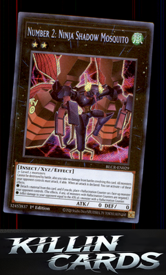1st Edition Number 2: Ninja Shadow Mosquito BLCR-EN029 YuGiOh Secret Rare Battle