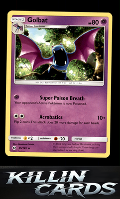 Golbat 55/149 Pokemon Uncommon SM Base Set Card LP