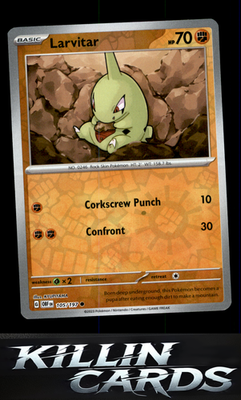 Reverse Holofoil Larvitar 105/197 Pokemon Common SV03: Obsidian Flames Card NM