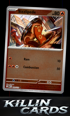 Reverse Holofoil Sizzlipede 029/132 Pokemon Common ME01: Mega Evolution Card NM