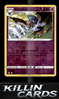 Reverse Holofoil Swoobat 069/203 Pokemon Uncommon SWSH07: Evolving Skies Card NM