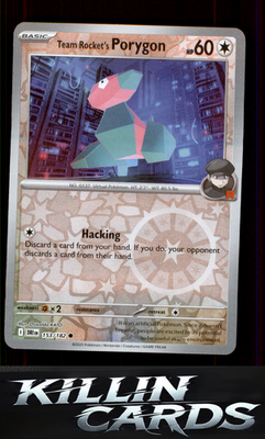 Reverse Holofoil Team Rocket's Porygon 153/182 Pokemon Common SV10: Destined Riv
