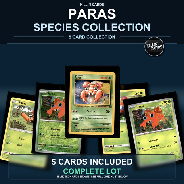 Pokemon TCG Paras Species Collection 5 Different Cards