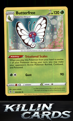Butterfree 003/264 Pokemon Holo Rare SWSH08: Fusion Strike Card NM