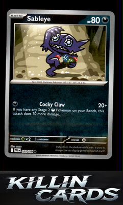 Reverse Holofoil Sableye 059/094 Pokemon Common ME02: Phantasmal Flames Card NM