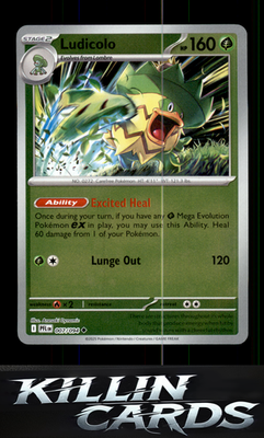 Reverse Holofoil Ludicolo - 007/094 007/094 Pokemon Uncommon ME02: Phantasmal Fl