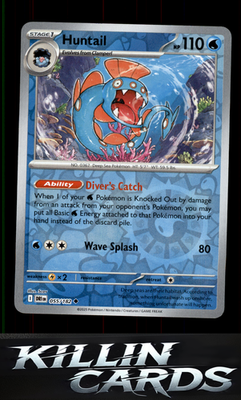 Reverse Holofoil Huntail 055/182 Pokemon Uncommon SV10: Destined Rivals Card NM