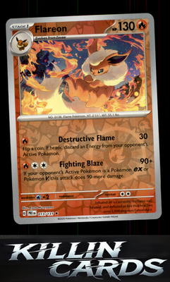 Reverse Holofoil Flareon 013/131 Pokemon Rare SV: Prismatic Evolutions Card NM