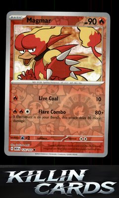 Reverse Holofoil Magmar 126/165 Pokemon Common SV: Scarlet & Violet 151 Card NM