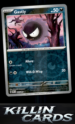 Reverse Holofoil Gastly 055/091 Pokemon Common SV: Paldean Fates Card NM