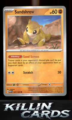 Sandshrew 027/165 Pokemon Common SV: Scarlet & Violet 151 Card NM