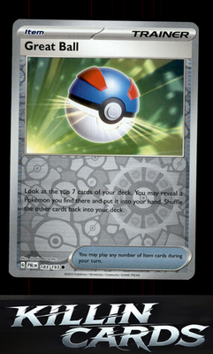 Reverse Holofoil Great Ball 183/193 Pokemon Common SV02: Paldea Evolved Card NM