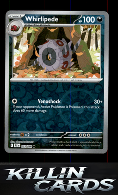 Reverse Holofoil Whirlipede 055/086 Pokemon Common SV: Black Bolt Card NM