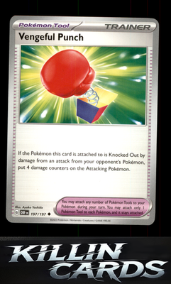 Vengeful Punch 197/197 Pokemon Uncommon SV03: Obsidian Flames Card LP