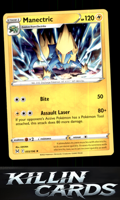 Manectric 055/196 Pokemon Rare SWSH11: Lost Origin Card NM
