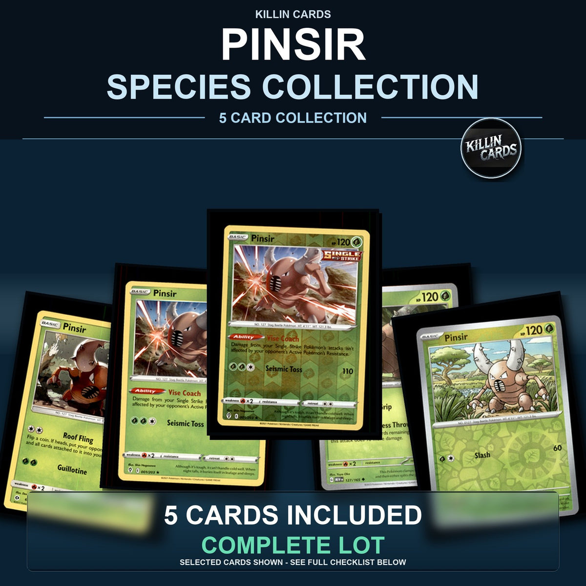 Pokemon TCG Pinsir Species Collection 5 Different Cards