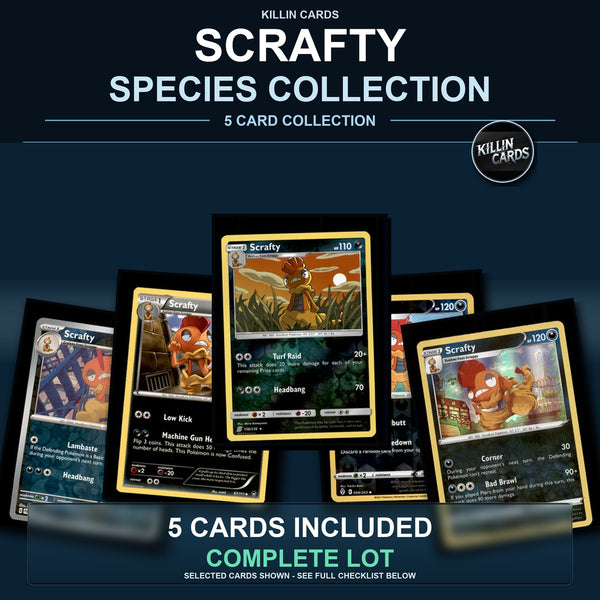 Pokemon TCG Scrafty Species Collection 5 Different Cards