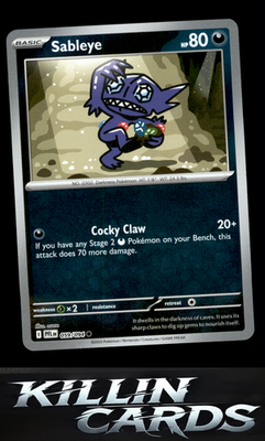 Reverse Holofoil Sableye 059/094 Pokemon Common ME02: Phantasmal Flames Card NM