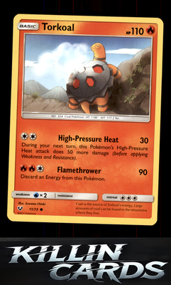 Torkoal 11/73 Pokemon Common Shining Legends Card LP