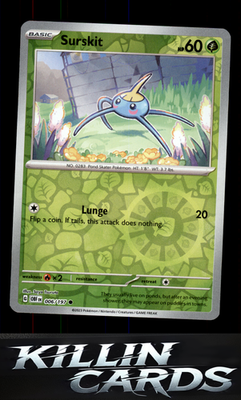 Reverse Holofoil Surskit 006/197 Pokemon Common SV03: Obsidian Flames Card NM