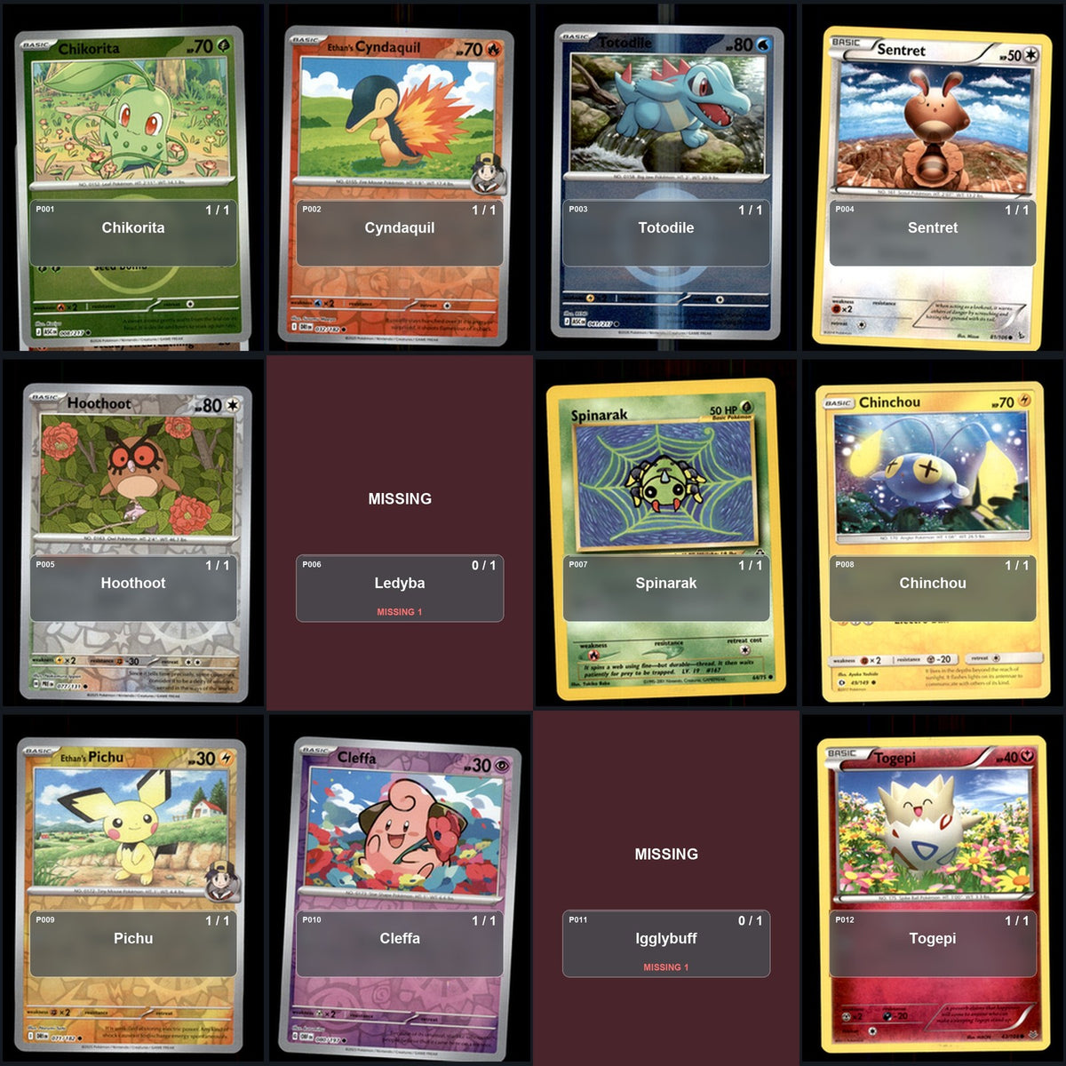 Pokemon TCG Generation 2 Johto Pokemon Pokedex Set 95 Cards Collection
