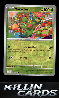 Reverse Holofoil Maractus 008/086 Pokemon Common SV: Black Bolt Card NM