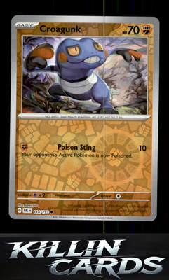 Reverse Holofoil Croagunk 114/193 Pokemon Common SV02: Paldea Evolved Card NM