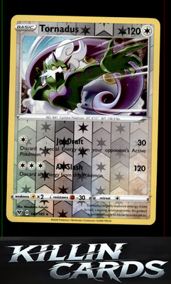 Reverse Holofoil Tornadus 142/185 Pokemon Holo Rare SWSH04: Vivid Voltage Card N