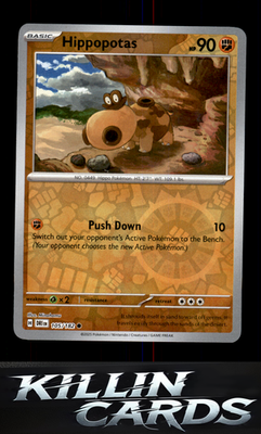 Reverse Holofoil Hippopotas 105/182 Pokemon Common SV10: Destined Rivals Card NM