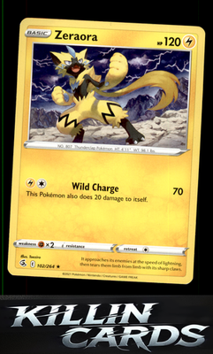 Zeraora 102/264 Pokemon Rare SWSH08: Fusion Strike Card MP
