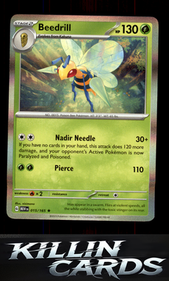 Beedrill 015/165 Pokemon Rare SV: Scarlet & Violet 151 Card NM