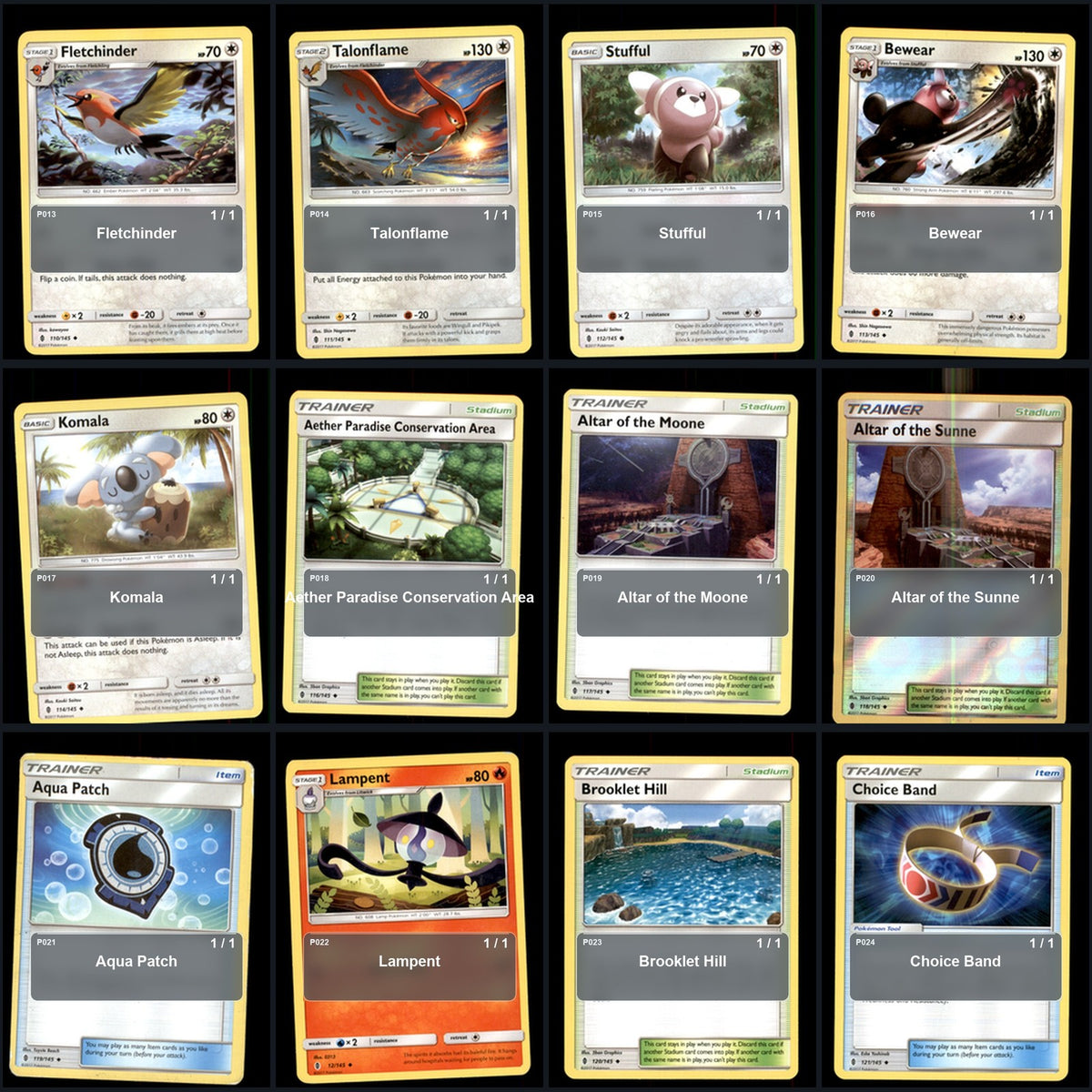 Pokemon TCG SM - Guardians Rising C/UC/R Standard Set 108 Cards