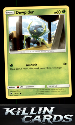 Dewpider 14/147 Pokemon Common SM - Burning Shadows Card NM