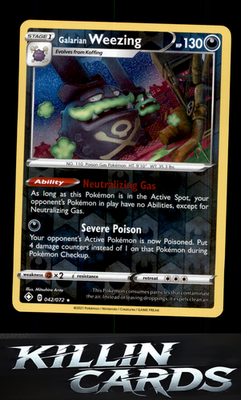 Reverse Holofoil Galarian Weezing 042/072 Pokemon Holo Rare Shining Fates Card N