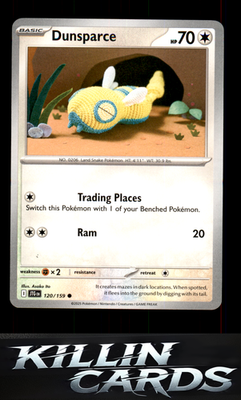 Dunsparce 120/159 Pokemon Common SV09: Journey Together Card NM