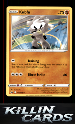 Kubfu 093/198 Pokemon Common SWSH06: Chilling Reign Card NM