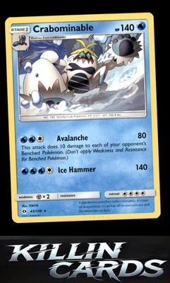 Crabominable 43/149 Pokemon Rare SM Base Set Card NM