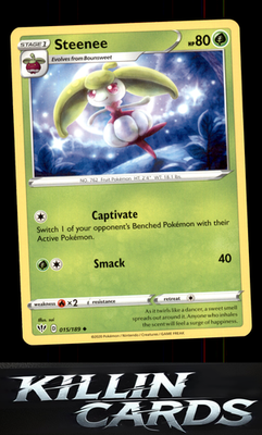 Steenee 015/189 Pokemon Uncommon SWSH03: Darkness Ablaze Card NM