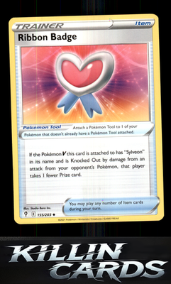 Ribbon Badge 155/203 Pokemon Uncommon SWSH07: Evolving Skies Card NM