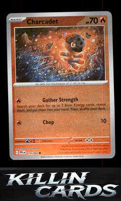 Reverse Holofoil Charcadet 019/094 Pokemon Common ME02: Phantasmal Flames Card N