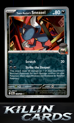 Reverse Holofoil Team Rocket's Sneasel 128/182 Pokemon Rare SV10: Destined Rival