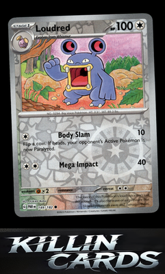 Reverse Holofoil Loudred 149/182 Pokemon Common SV04: Paradox Rift Card NM