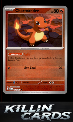 Reverse Holofoil Charmander 011/094 Pokemon Common ME02: Phantasmal Flames Card