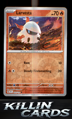 Reverse Holofoil Larvesta - 024/191 024/191 Pokemon Common SV08: Surging Sparks