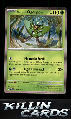Teal Mask Ogerpon 024/167 Pokemon Rare SV06: Twilight Masquerade Card NM