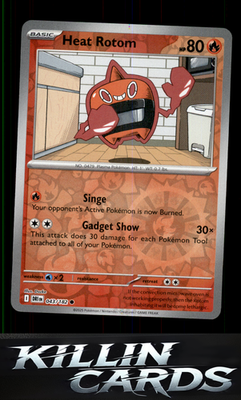 Reverse Holofoil Heat Rotom 043/182 Pokemon Common SV10: Destined Rivals Card NM