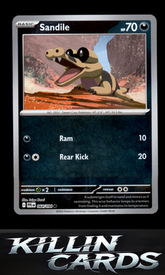 Reverse Holofoil Sandile 064/094 Pokemon Common ME02: Phantasmal Flames Card NM