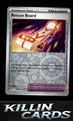 Reverse Holofoil Rescue Board 159/162 Pokemon Uncommon SV05: Temporal Forces Car